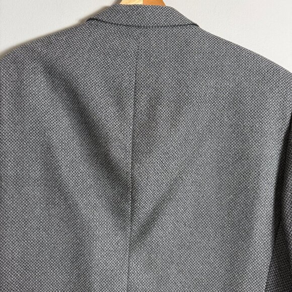 Yves Saint Laurent Wool Sport Coat Jacket Blazer Men's 44L Black Tan Gray Formal - Picture 10 of 13